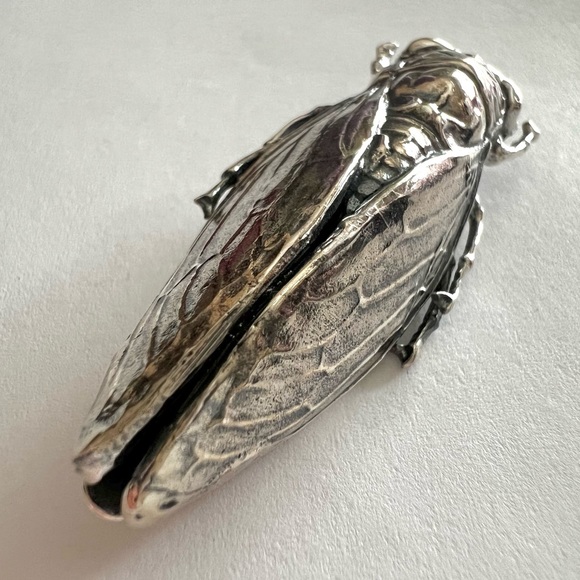 Gorgeous Cicada pin brooch STERLING SILVER - Picture 5 of 14
